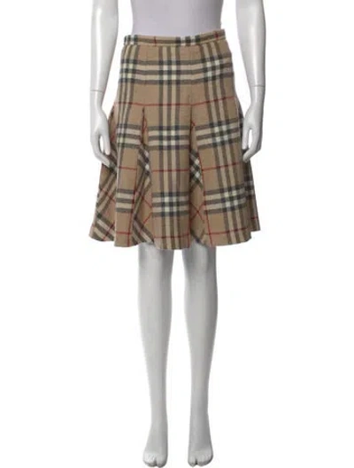 Pre-owned Burberry Wool Mini Skirt In Neutral