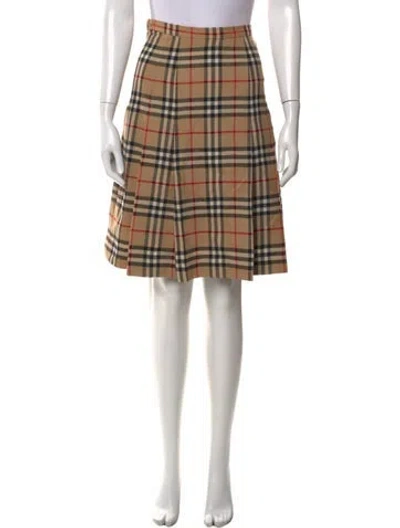 Pre-owned Burberry Wool Mini Skirt In Neutral