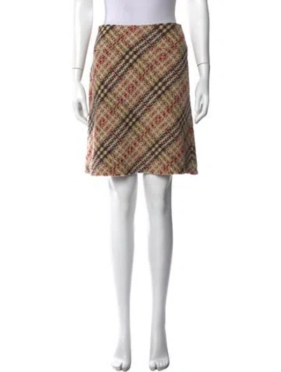 Pre-owned Burberry Wool Mini Skirt In Neutral