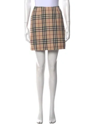 Pre-owned Burberry Wool Mini Skirt In Neutral