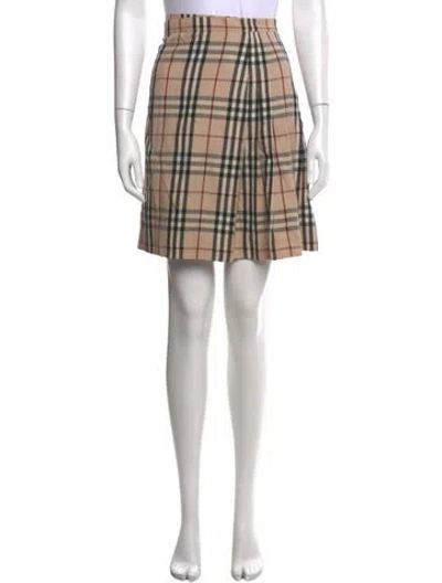 Pre-owned Burberry Wool Mini Skirt In Neutral
