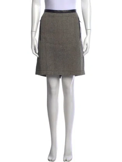 Pre-owned Burberry Wool Mini Skirt In Neutrals