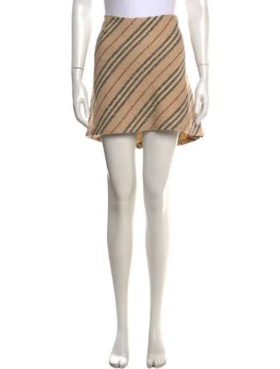 Pre-owned Burberry Wool Mini Skirt In Neutrals