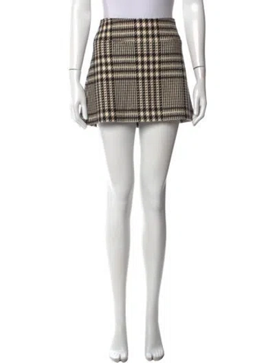 Pre-owned Burberry Wool Mini Skirt In Neutrals