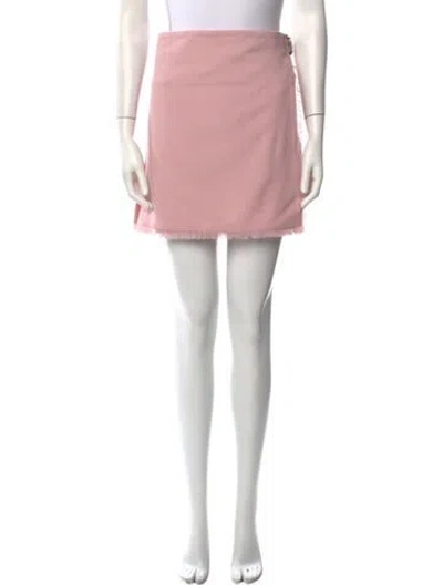 Pre-owned Burberry Wool Mini Skirt In Pink