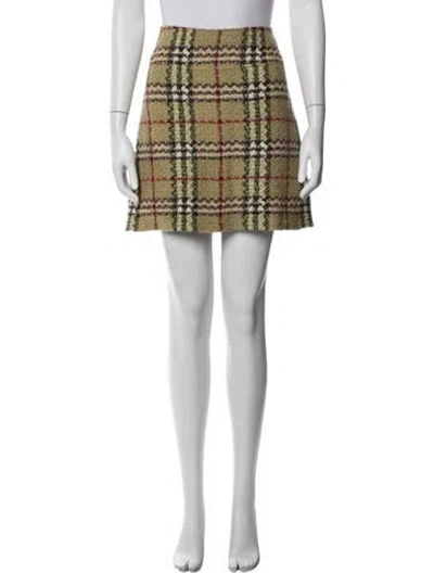 Pre-owned Burberry Wool Mini Skirt In Pink