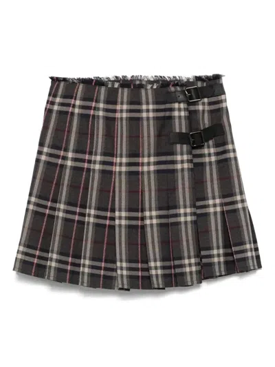 Burberry Wool Mini Skirt In Purple