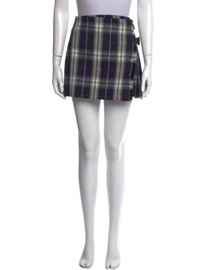 Pre-owned Burberry Wool Mini Skirt In Purple