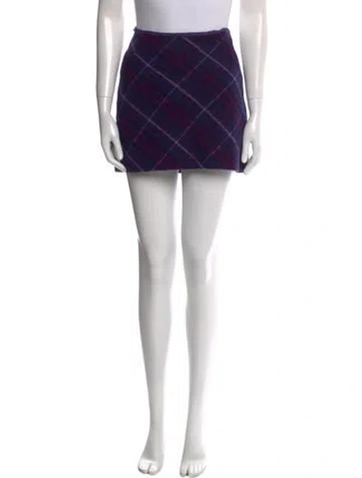 Pre-owned Burberry Wool Mini Skirt In Purple