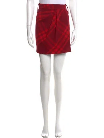 Pre-owned Burberry Wool Mini Skirt In Red