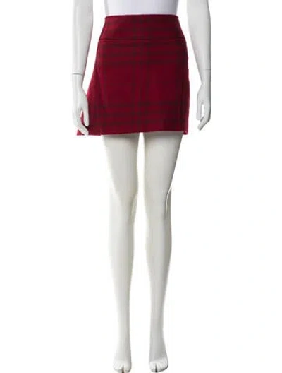 Pre-owned Burberry Wool Mini Skirt In Red