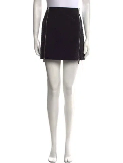Pre-owned Burberry Wool Mini Skirt W/ Tags In Black