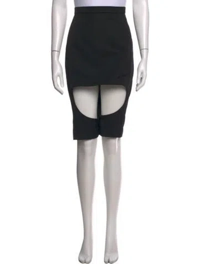 Pre-owned Burberry Wool Mini Skirt W/ Tags In Black