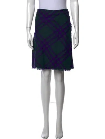 Pre-owned Burberry Wool Mini Skirt W/ Tags In Blue