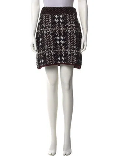 Pre-owned Burberry Wool Mini Skirt W/ Tags In Brown