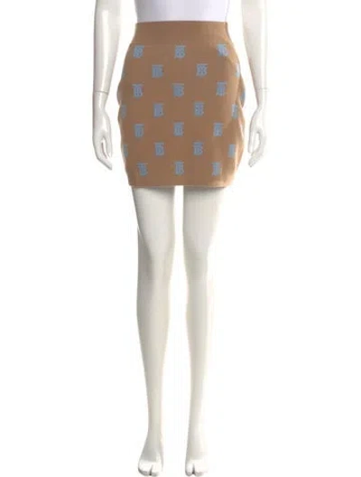 Pre-owned Burberry Wool Mini Skirt W/ Tags In Brown