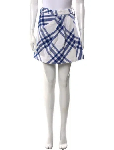 Pre-owned Burberry Wool Mini Skirt W/ Tags In Multi