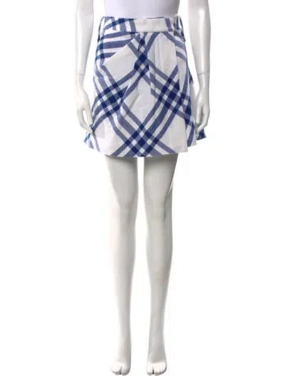 Pre-owned Burberry Wool Mini Skirt W/ Tags In Multi