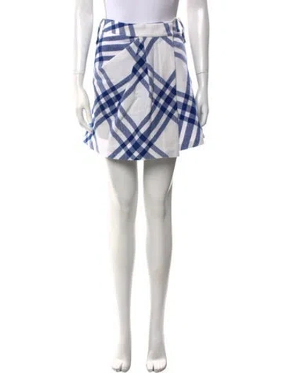 Pre-owned Burberry Wool Mini Skirt W/ Tags In Multi