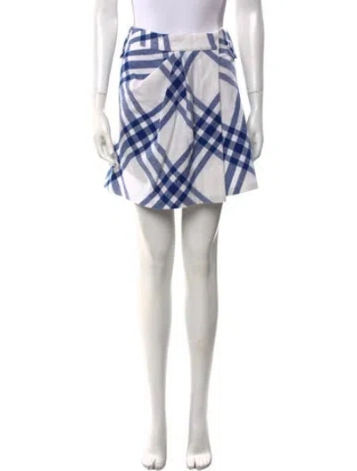 Pre-owned Burberry Wool Mini Skirt W/ Tags In Multi