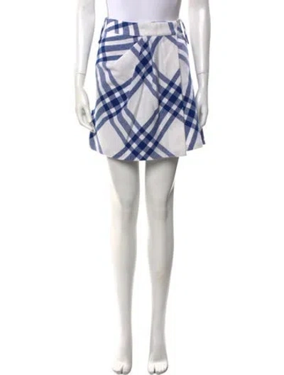 Pre-owned Burberry Wool Mini Skirt W/ Tags In Multi