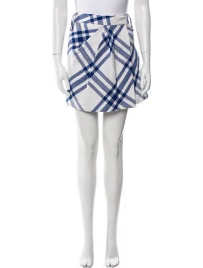 Pre-owned Burberry Wool Mini Skirt W/ Tags In Multi
