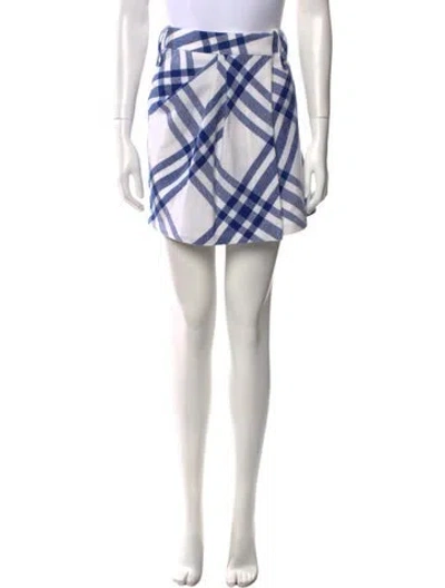 Pre-owned Burberry Wool Mini Skirt W/ Tags In Multi