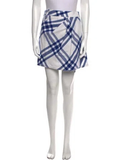 Pre-owned Burberry Wool Mini Skirt W/ Tags In Multi