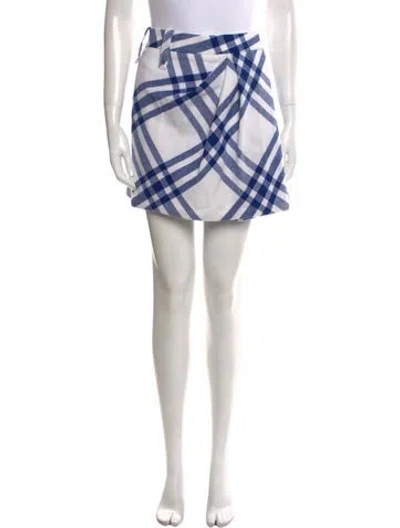 Pre-owned Burberry Wool Mini Skirt W/ Tags In Multi