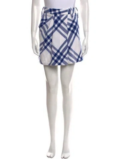 Pre-owned Burberry Wool Mini Skirt W/ Tags In Multi