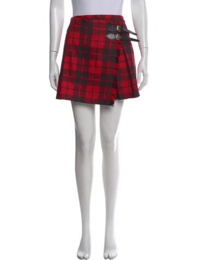 Pre-owned Burberry Wool Mini Skirt W/ Tags In Multi
