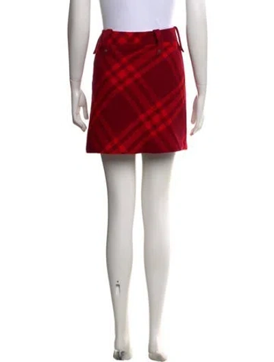 Pre-owned Burberry Wool Mini Skirt W/ Tags In Multi