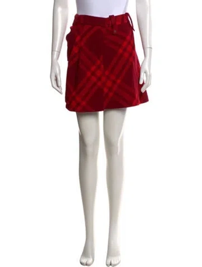 Pre-owned Burberry Wool Mini Skirt W/ Tags In Multi