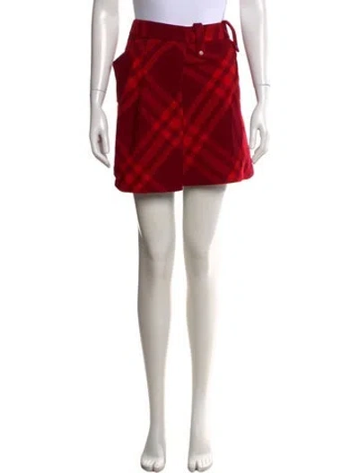 Pre-owned Burberry Wool Mini Skirt W/ Tags In Multi