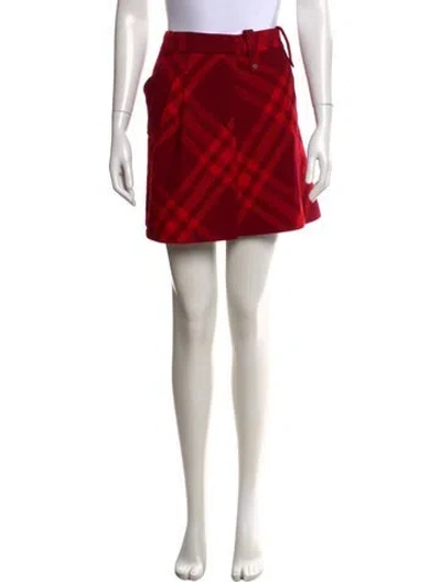 Pre-owned Burberry Wool Mini Skirt W/ Tags In Multi