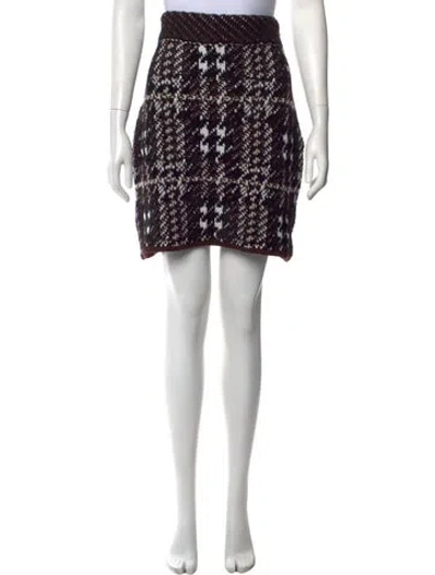 Pre-owned Burberry Wool Mini Skirt W/ Tags In Multi
