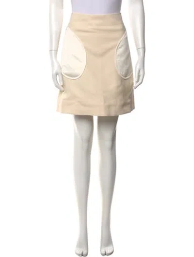 Pre-owned Burberry Wool Mini Skirt W/ Tags In Neutral