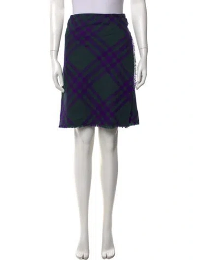 Pre-owned Burberry Wool Mini Skirt W/ Tags In Purple