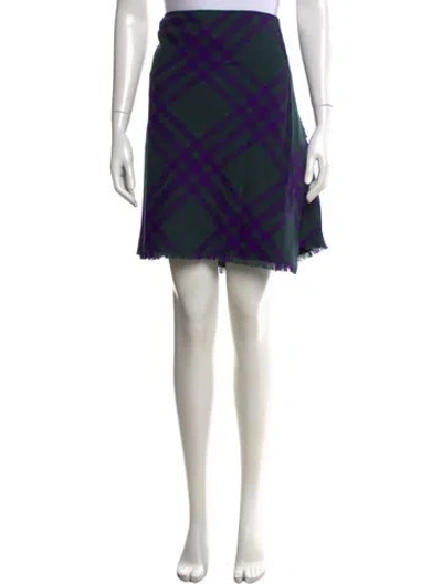 Pre-owned Burberry Wool Mini Skirt W/ Tags In Purple