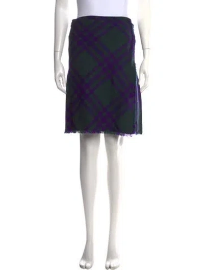 Pre-owned Burberry Wool Mini Skirt W/ Tags In Purple
