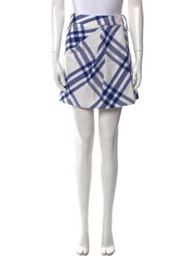 Pre-owned Burberry Wool Mini Skirt W/ Tags In White