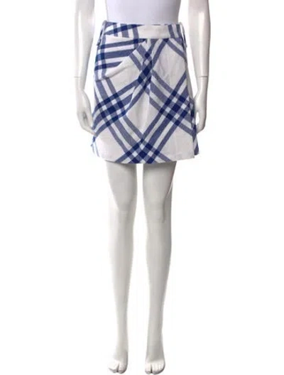 Pre-owned Burberry Wool Mini Skirt W/ Tags In White