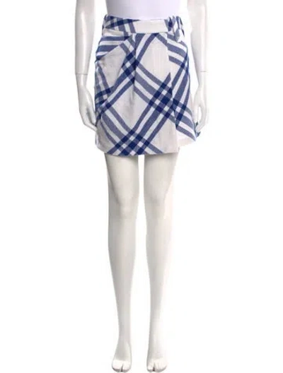 Pre-owned Burberry Wool Mini Skirt W/ Tags In White