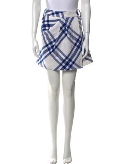Pre-owned Burberry Wool Mini Skirt W/ Tags In White