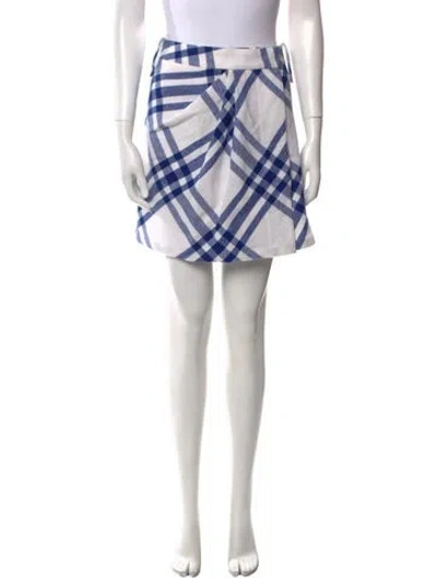 Pre-owned Burberry Wool Mini Skirt W/ Tags In White