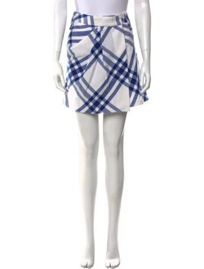 Pre-owned Burberry Wool Mini Skirt W/ Tags In White