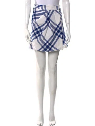 Pre-owned Burberry Wool Mini Skirt W/ Tags In White