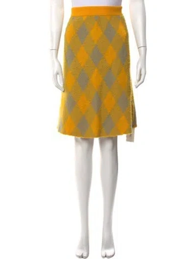 Pre-owned Burberry Wool Mini Skirt W/ Tags In Yellow