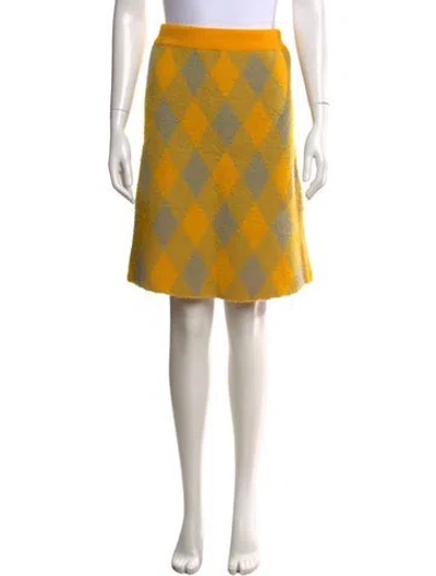 Pre-owned Burberry Wool Mini Skirt W/ Tags In Yellow