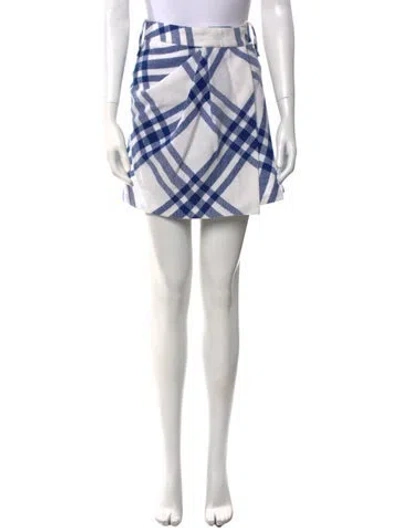Pre-owned Burberry Wool Mini Skirt In White